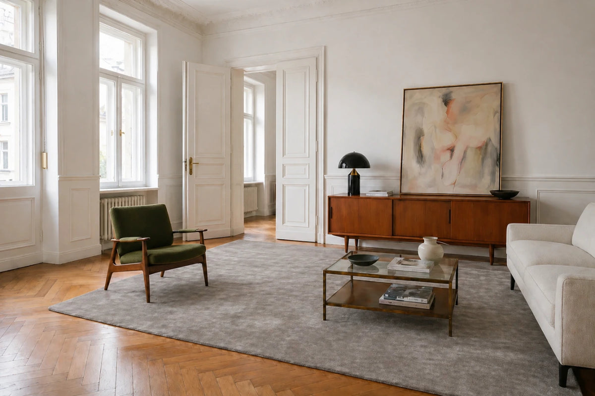 Tapis Lyocell sur mesure - Elias Silver