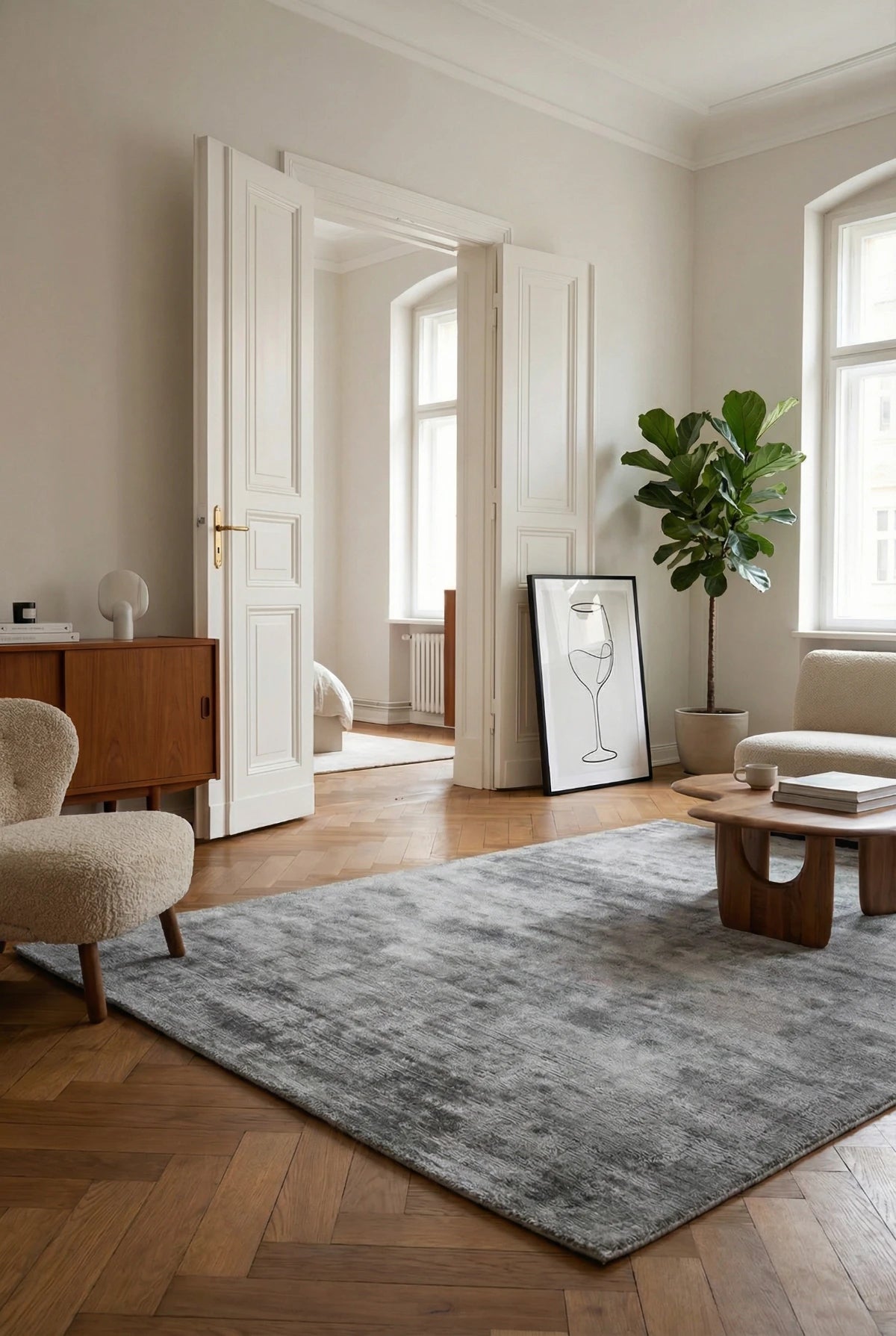 Teppich Luxury 110 Viskose, grau