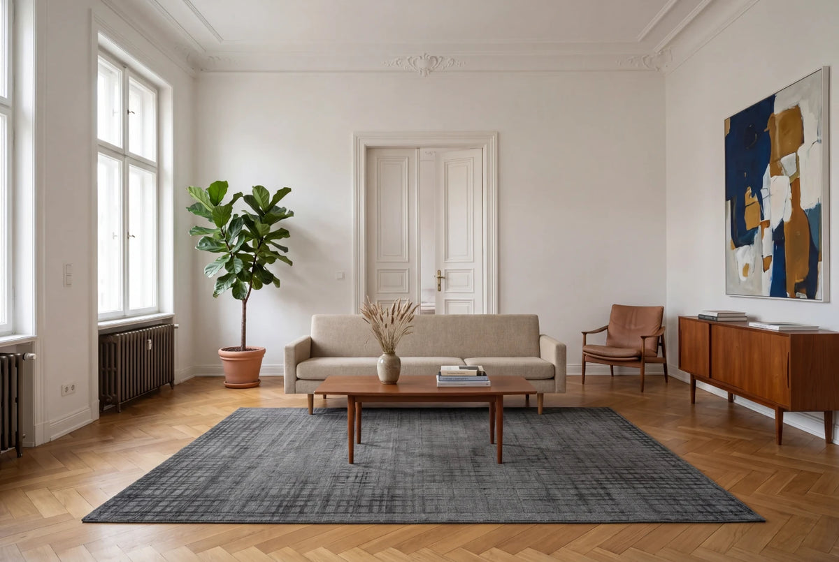 Килим Карма 125 сірий віскозний килим 