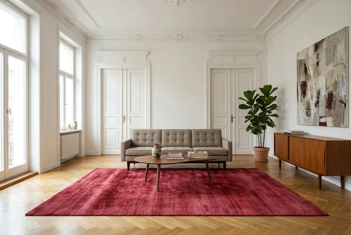 Viskoseteppich Luxury Modern Loft-Style, Rot / Violett