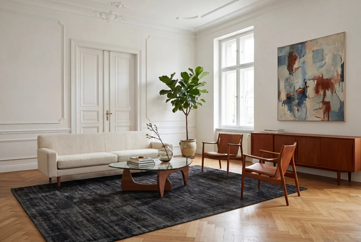 Килим віскоза Village 125 графіт, бамбук шовк 