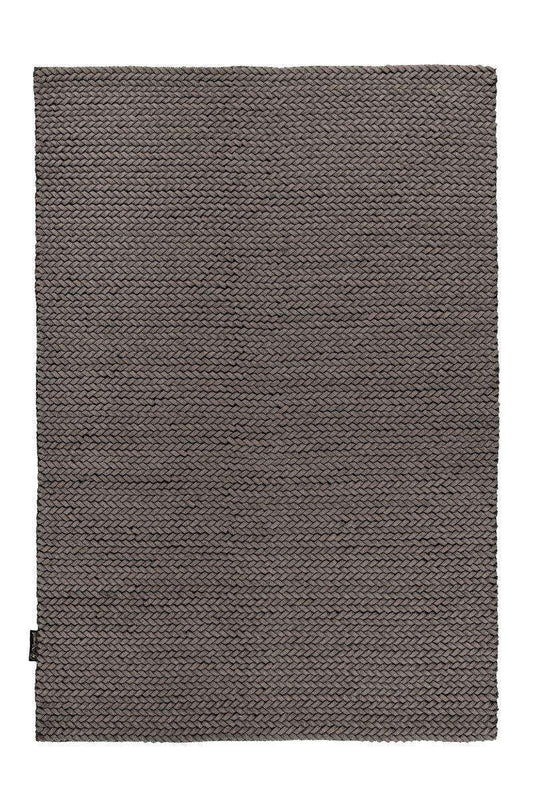 Teppich Robbie 125 Grau, 100% Neuseelandwolle - carpetz