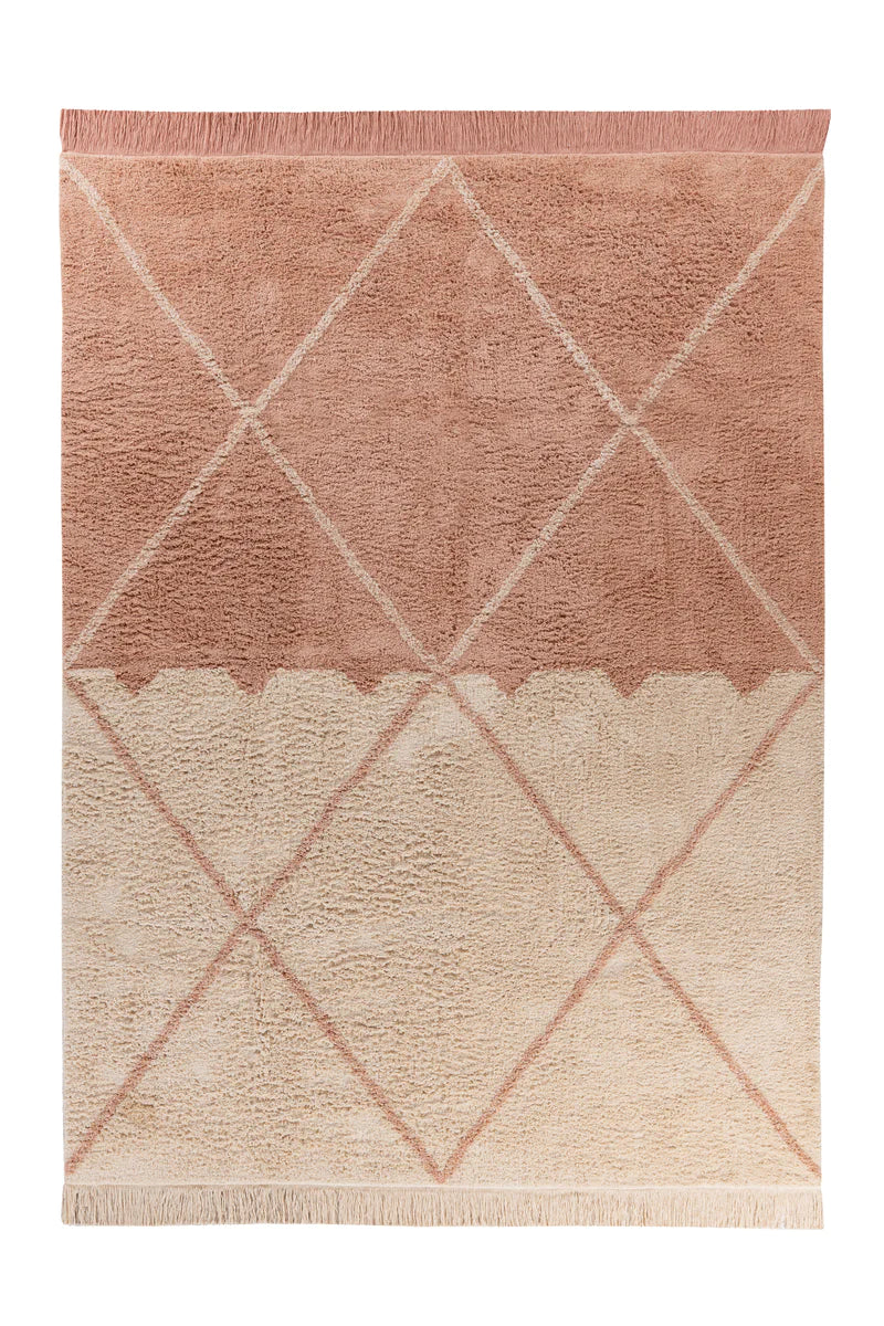 Area Rug - 100% Cotton - Mylen 225 Cream / Dusty Pink