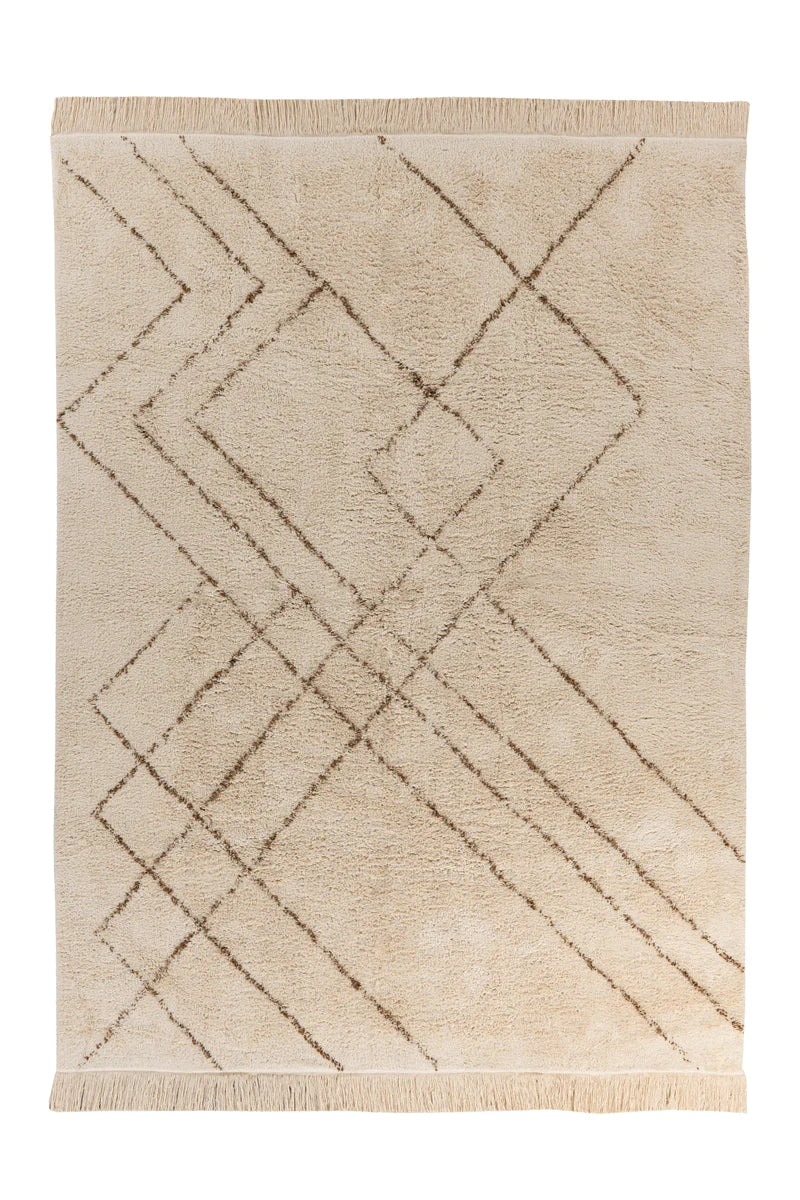 Wollteppich Mylen 425 Creme / Braun - 100% Baumwolle