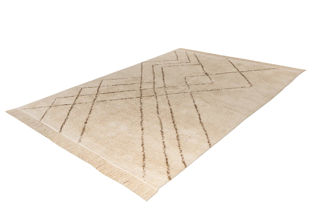 Wollteppich Mylen 425 Creme / Braun - 100% Baumwolle