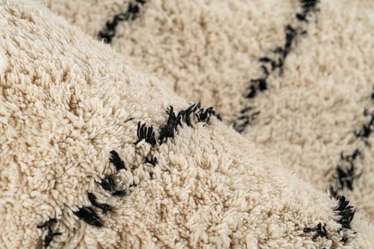 Wool rug Mylen 625 cream / black - 100% cotton