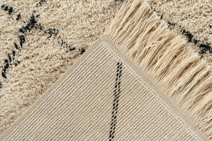 Wool rug Mylen 625 cream / black - 100% cotton