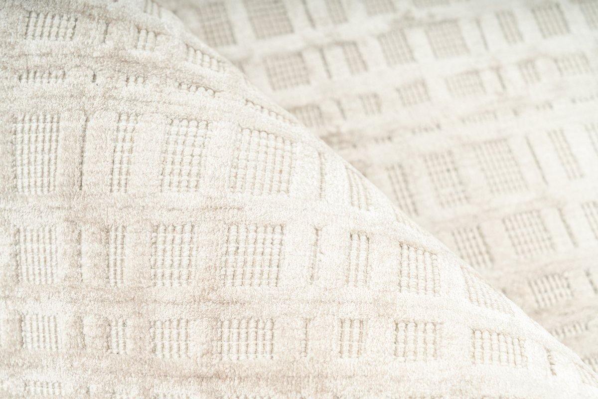 Viskoseteppich - Karma 125 Beige / Silber