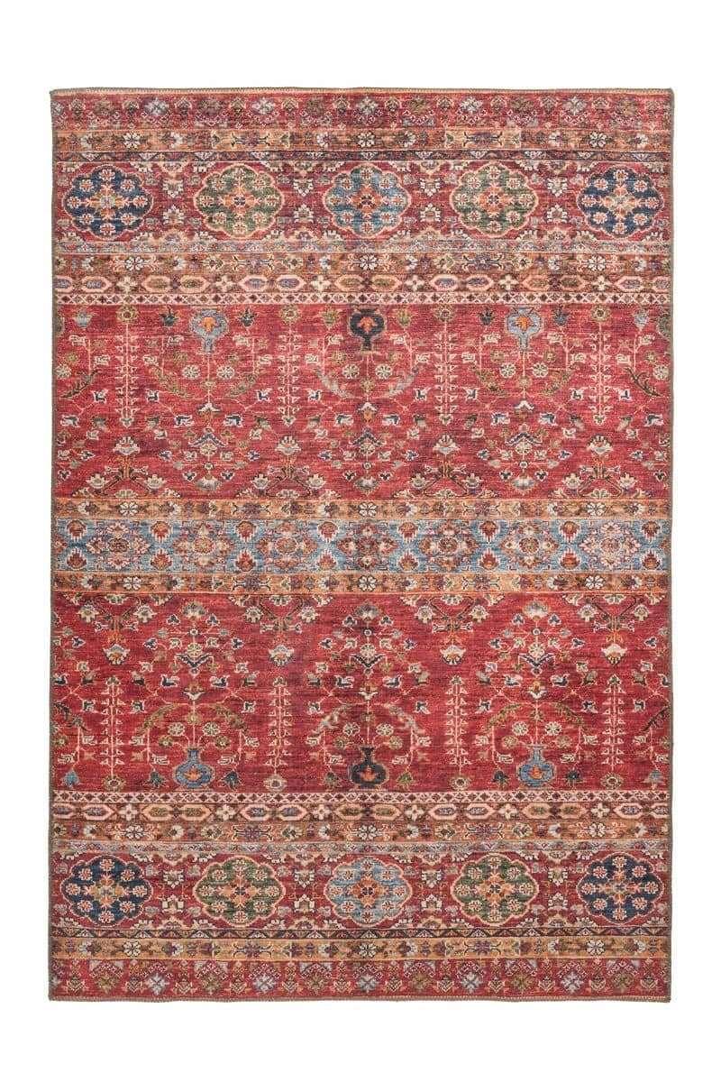 Teppich Faye Oriental-Look, Flachflor - Multi / Rot - carpetz