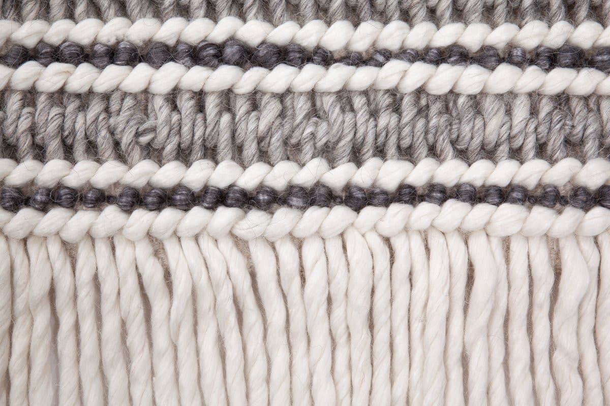 Natura 110 Natural / Grau, Wollteppich - carpetz