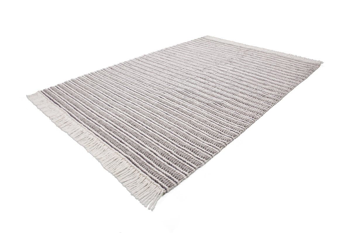 Natura 110 Natural / Grau, Wollteppich - carpetz