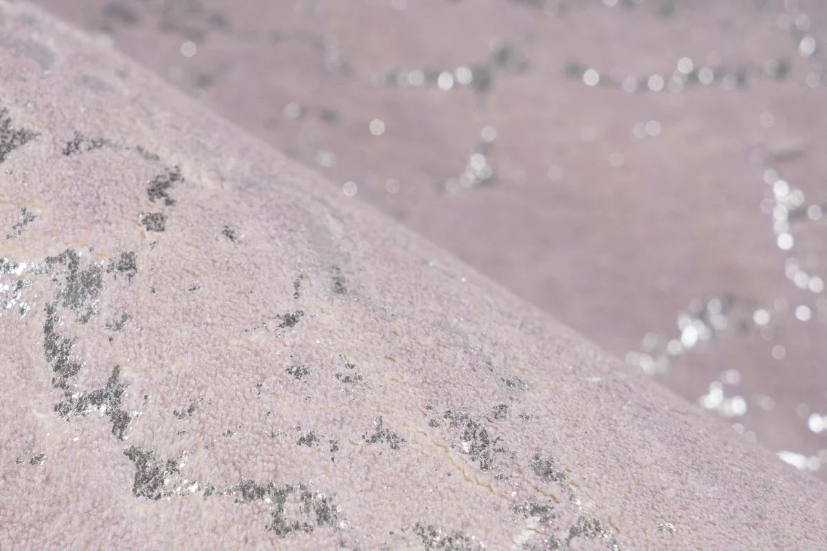 Teppich Bijou 125, Hochflor - Taupe / Silber