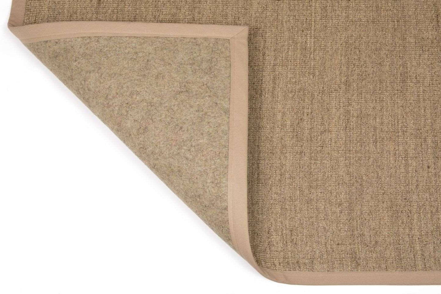 Made-to-measure sisal carpet - pure fabric hazel brown, with fleece backing 100% natural 