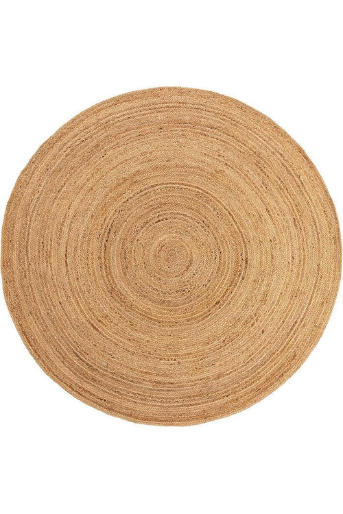 Juteteppich Jutta rund Hellbraun – 100% Jute, handgewebt | carpetz.de