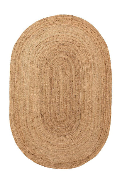 Juteteppich oval, Hellbraun - carpetz