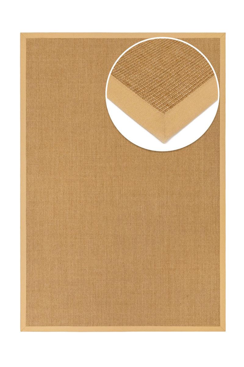 Sisal Teppich Purstoff cashewbeige, mit Vliesrücken 100% Natur - carpetz