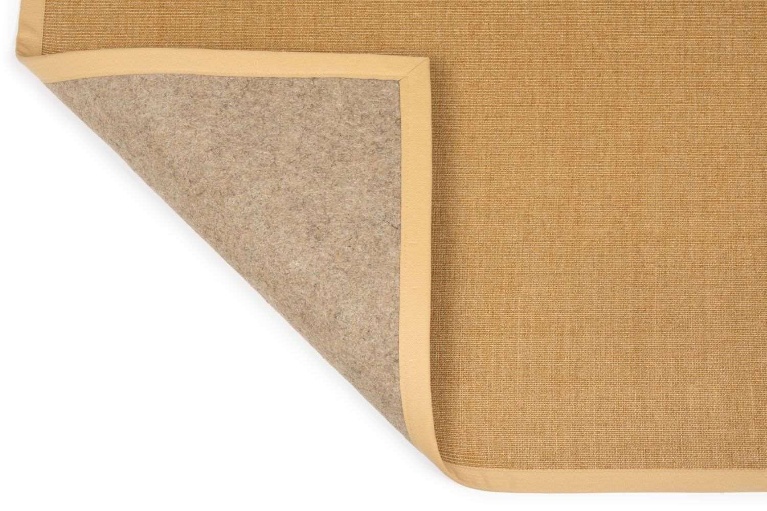 Sisal Teppich Purstoff cashewbeige, mit Vliesrücken 100% Natur