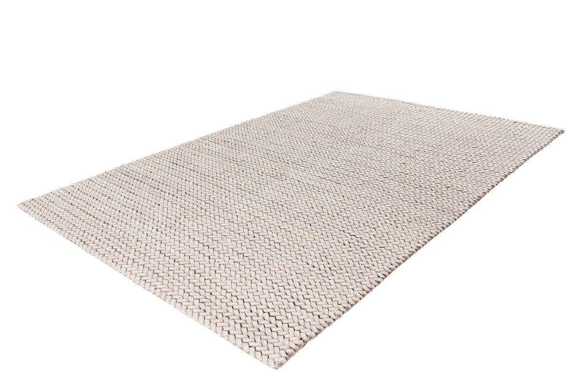 Teppich Robbie 125 Creme, 100% Neuseelandwolle - carpetz