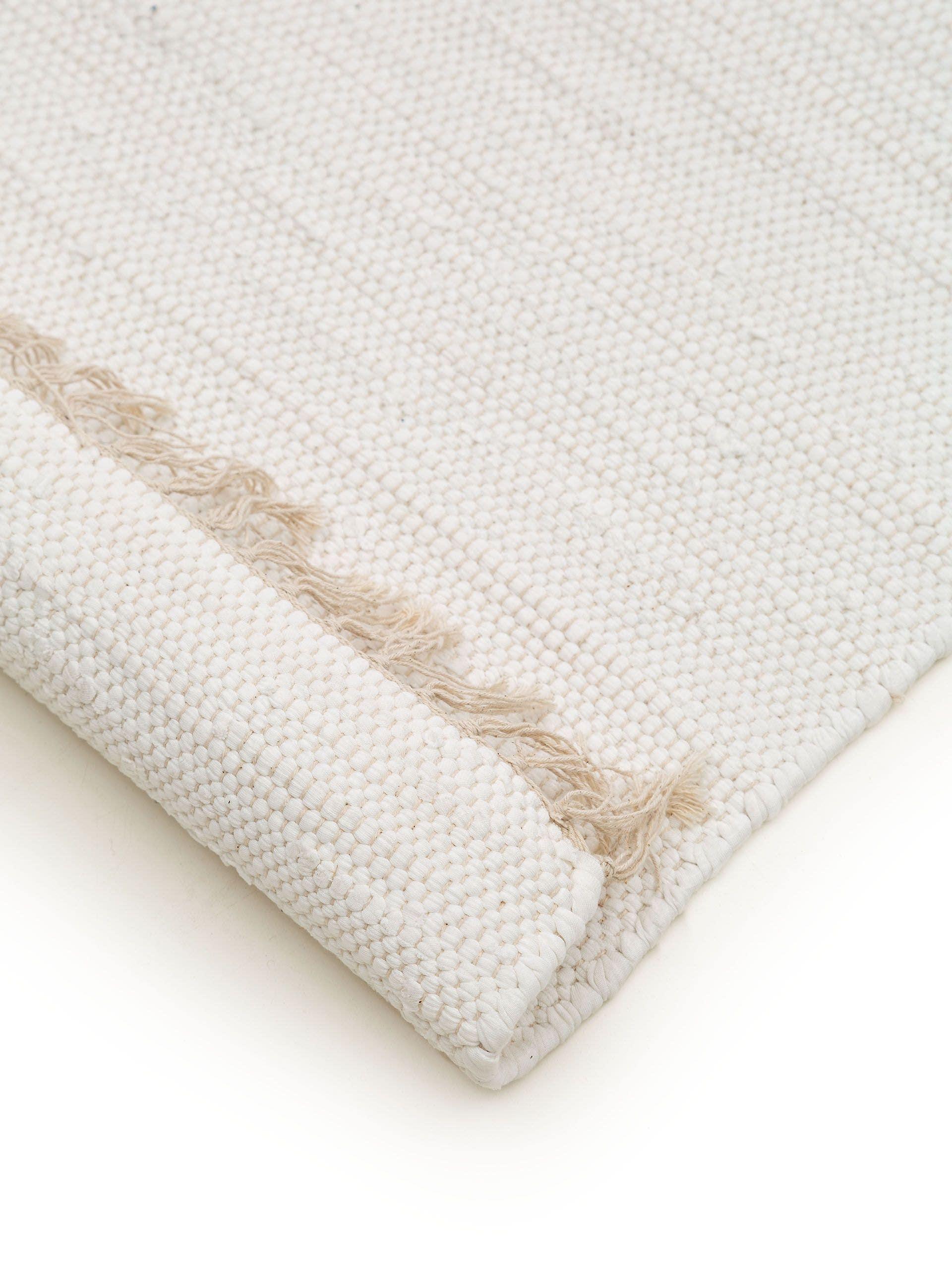 Teppich aus recycelter Baumwolle Tom, Weiß - carpetz