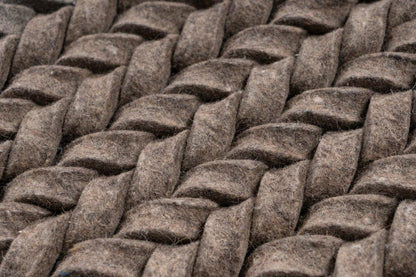 Teppich Robbie 125 Taupe, 100% Neuseelandwolle - carpetz