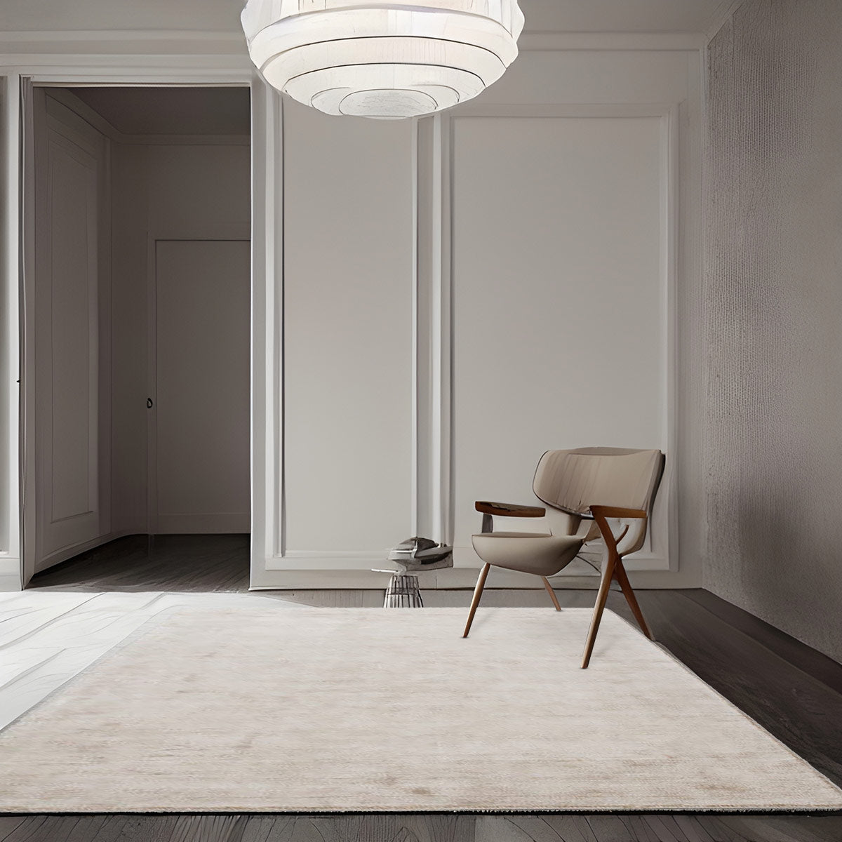 Rug viscose carpet Luxury 110 Ivory / Taupe, Modern-Loft 