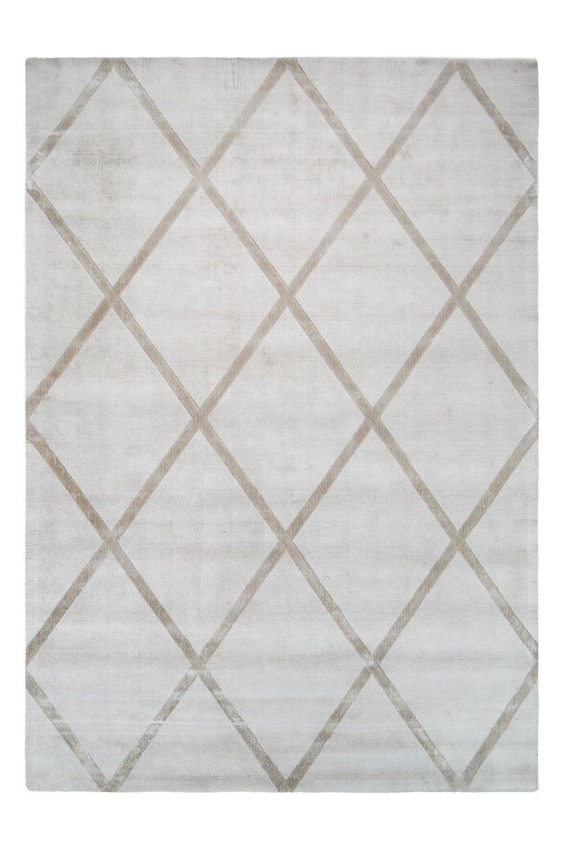Viskose Teppich Luxury 210, Elfenbein / Taupe - carpetz