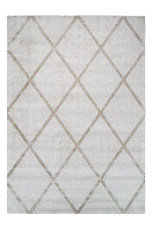 Viskose Teppich Luxury 210, Elfenbein / Taupe - carpetz